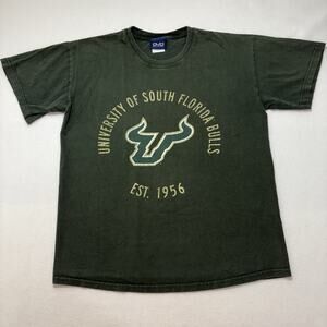 OVB USF Bulls Men's Medium Distressed Graphic T Shirt Boxy Tee Old Varsity Brand